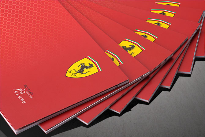 黑眼睛廣告為法拉利自行車產(chǎn)品說明書提供的印刷服務之一