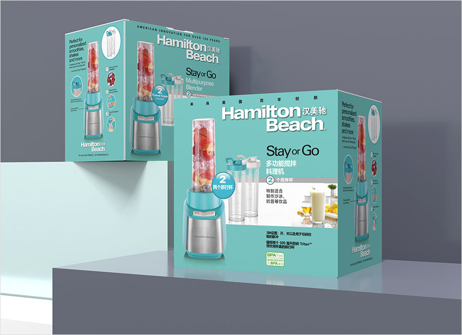 黑眼睛廣告為漢美馳沙冰機設(shè)計的包裝（蒂芙尼藍包裝）